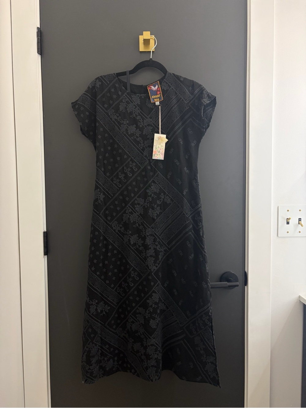 Johnny Was Short-Sleeve Midi Dress